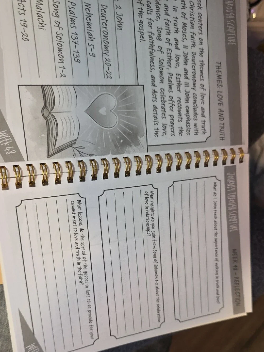 Source Unknown Yellow & Pink 'The Bible in 52 Weeks for Women' Spiral Journal